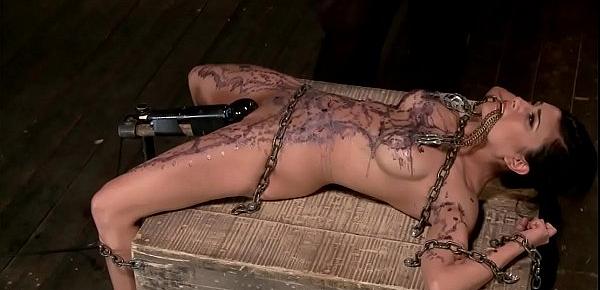  Chained and waxed slave vibed